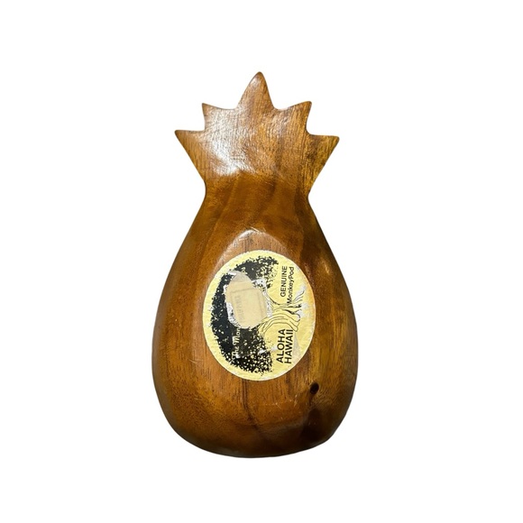 Vintage Monkey-Pod Wood Pineapple Bowl (Made in Hawaii). - Picture 3 of 4